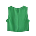 Women's Spring Street Solid Color Cropped Small Top Slim Fit Mid Length Skirt Set