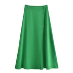 Women's Spring Street Solid Color Cropped Small Top Slim Fit Mid Length Skirt Set