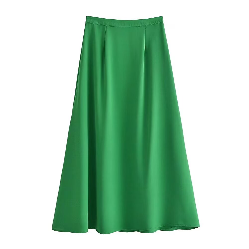 Women's Spring Street Solid Color Cropped Small Top Slim Fit Mid Length Skirt Set