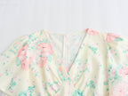 Women's V-Neck Short Sleeve High-Waist Printed Dress