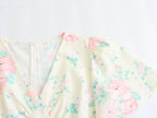 Women's V-Neck Short Sleeve High-Waist Printed Dress