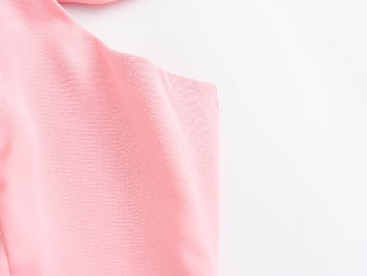 Women's Smocked V-Neck Puff-Sleeve Midi Dress