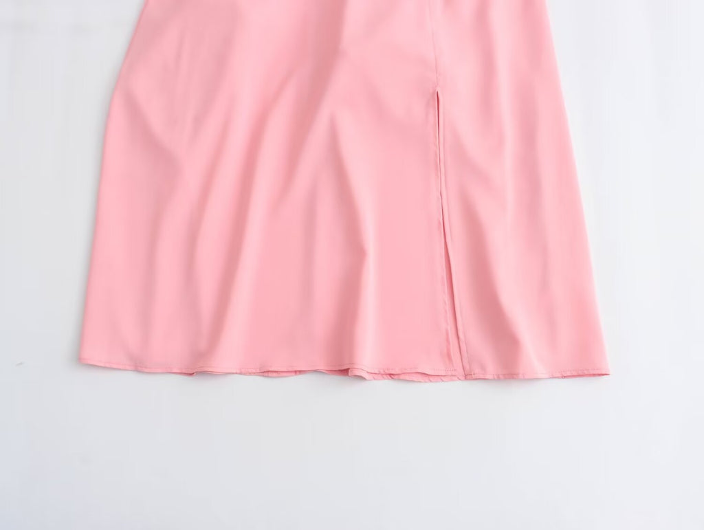 Women's Smocked V-Neck Puff-Sleeve Midi Dress