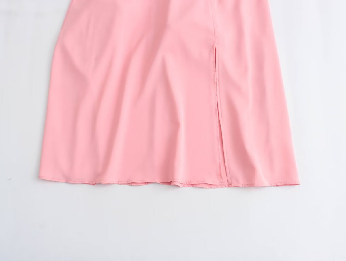 Women's Smocked V-Neck Puff-Sleeve Midi Dress