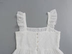 Women's V-Neck Lace Ruffle Sleeveless Maxi Dress