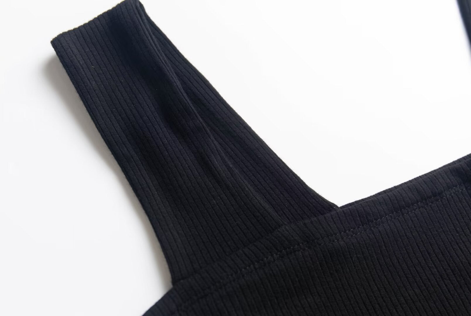 Square-Neck Spaghetti-Strap Side-Slit Midi Dress
