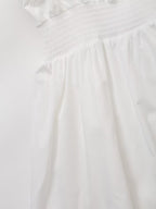 Sweet Embroidery Poplin Strap Elastic Waist Dress Vacation