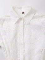Women's Embroidered Collared Midi Dress
