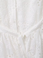Women's Embroidered Collared Midi Dress