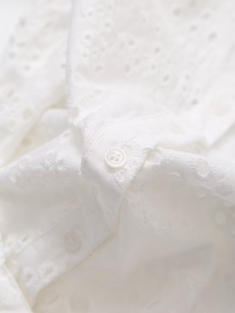 Women's Embroidered Collared Midi Dress