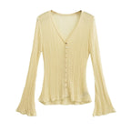 Women's V-Neck Long Sleeve Knit Cardigan
