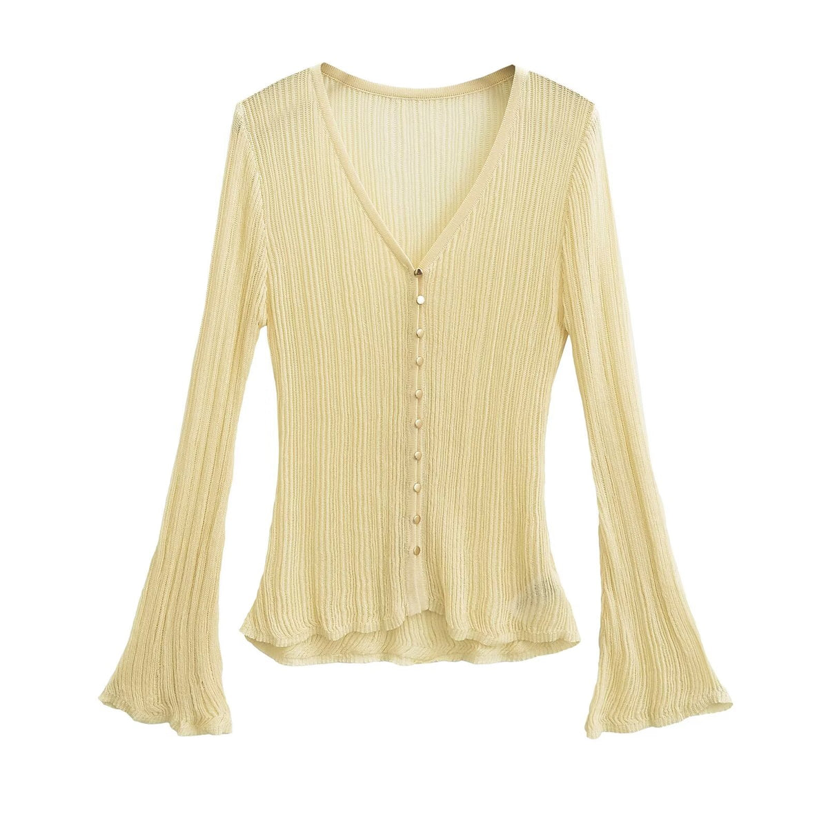 Women's V-Neck Long Sleeve Knit Cardigan