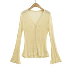 Women's V-Neck Long Sleeve Knit Cardigan