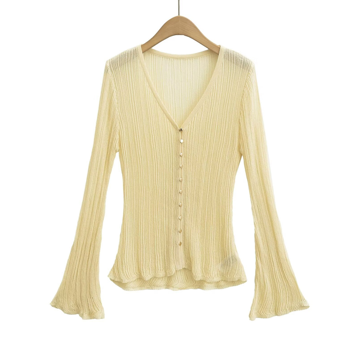 Women's V-Neck Long Sleeve Knit Cardigan