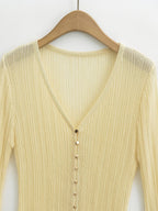 Women's V-Neck Long Sleeve Knit Cardigan