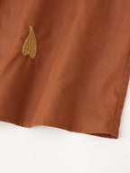 Women's Heavy Industry Embroidery Half Sleeve Shirt National
