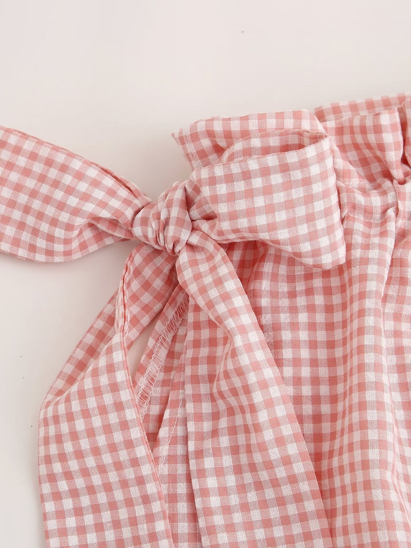 Women's Plaid Halter Drawstring Top