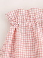 Women's Plaid Halter Drawstring Top