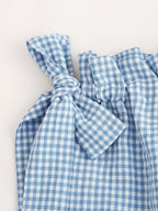 Women's Plaid Halter Drawstring Top