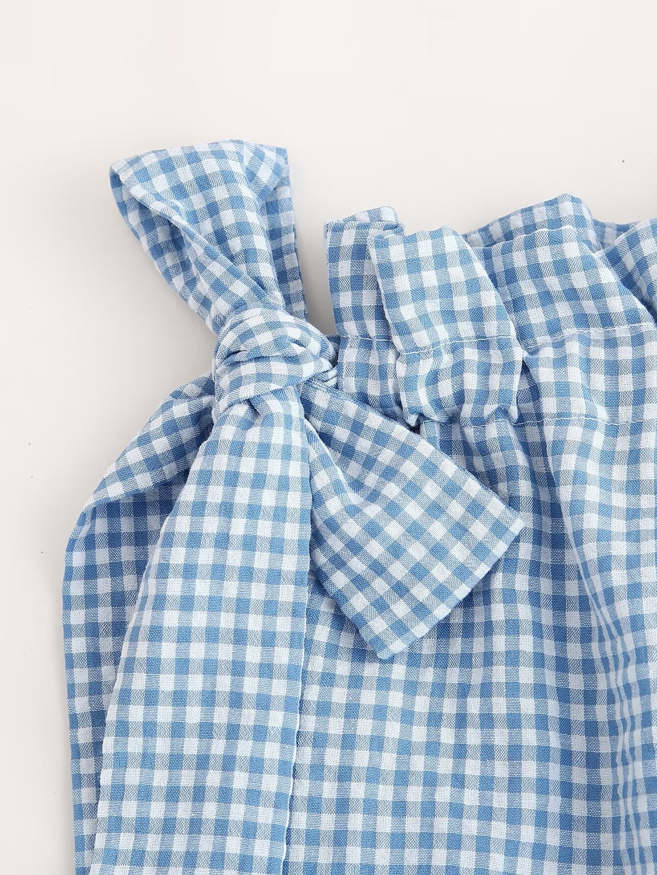 Women's Plaid Halter Drawstring Top