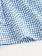 Women's Plaid Halter Drawstring Top