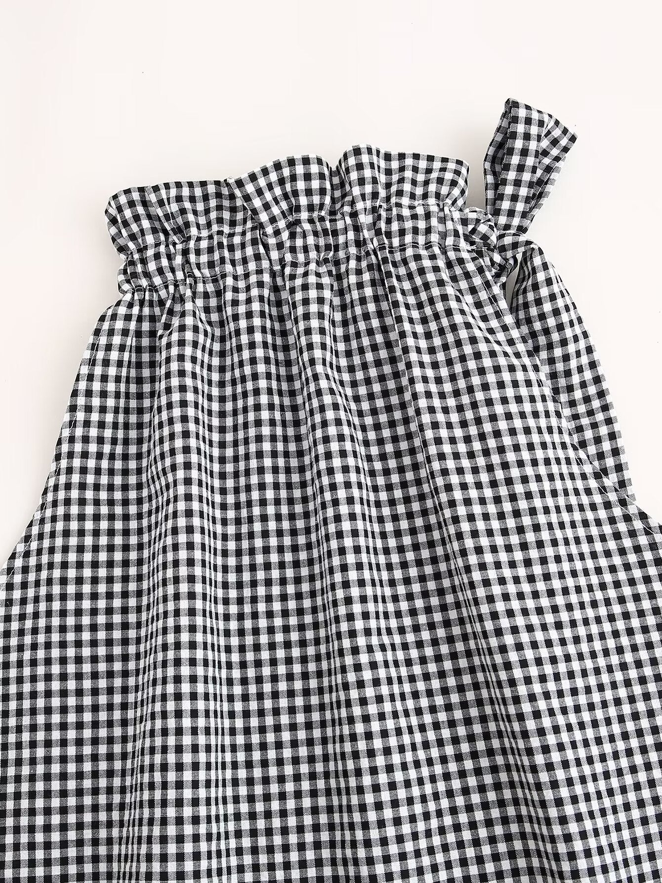Women's Plaid Halter Drawstring Top