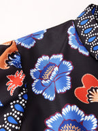 Women's Floral Ruffle Tiered Long-Sleeve Maxi Dress