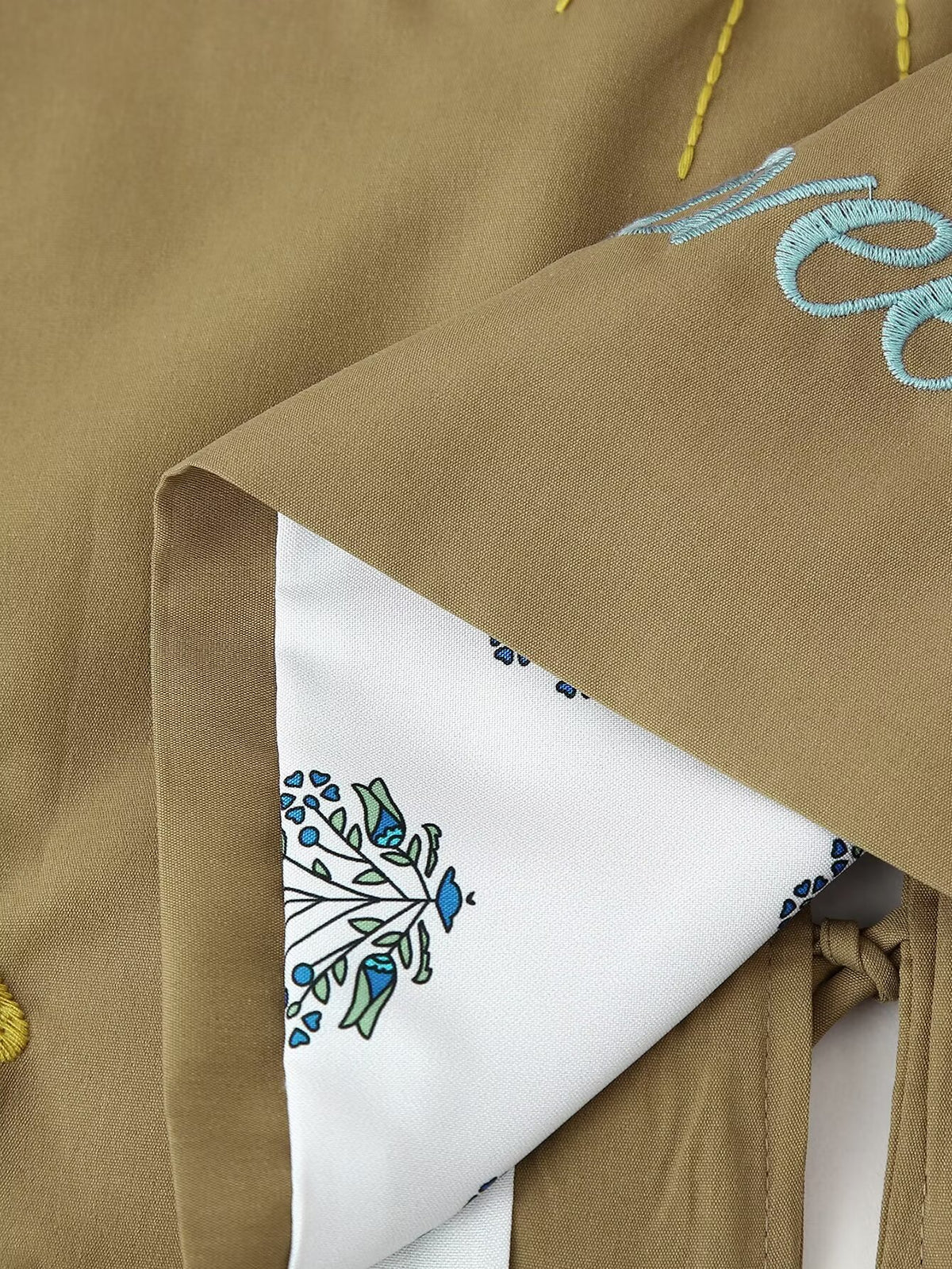 Women's Spring Autumn Women Clothing Round Neck Tied Embroidered Loose All Matching Long Sleeve Coat Top