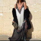 Lace-Panel Ombre Slip Dress