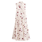 Summer Strap Printing Sleeveless Poplin Maxi Dress
