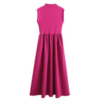 Women's Sleeveless Stitch Detail Maxi Dress