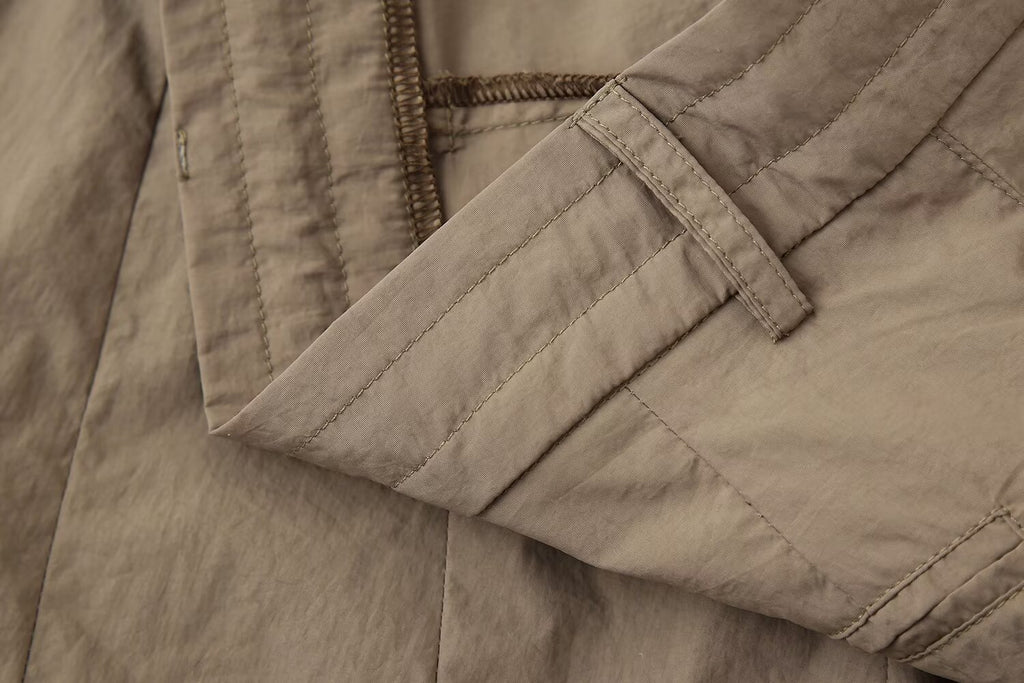 Summer Drawstring Design Blouse Pleated Effect Casual Pants