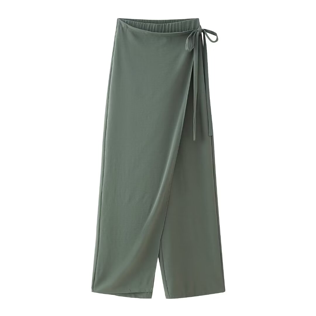 Spring Elegant Vertical Double Breasted Top Sarong Pants