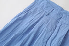 Summer Slim Fit Pleated Oblique Shoulder Tops Casual Trousers Suit Set