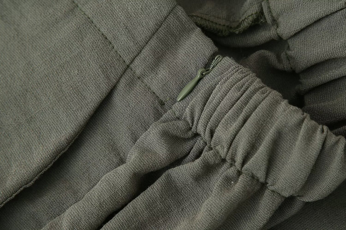 Ra Linen Blend Short Kimono Shirt Sling Work Pant Set