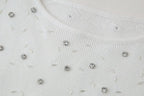 Women's Beaded Short Knitted Top Midi Skirt Knitted Skirt Set