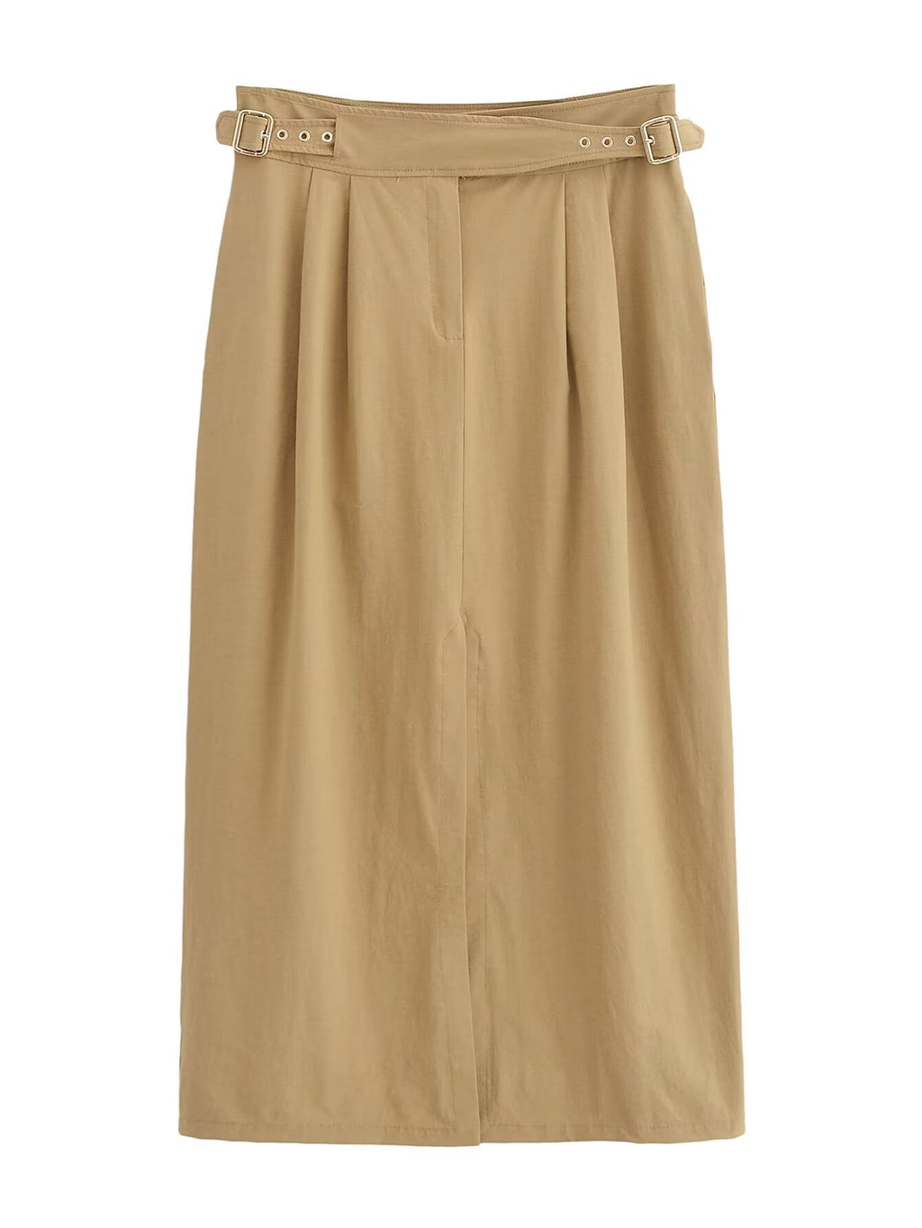 Spring Street Personality Buckle Midi Skirt