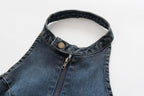 Retro Halter Backless Slim Fit Denim Vest Top
