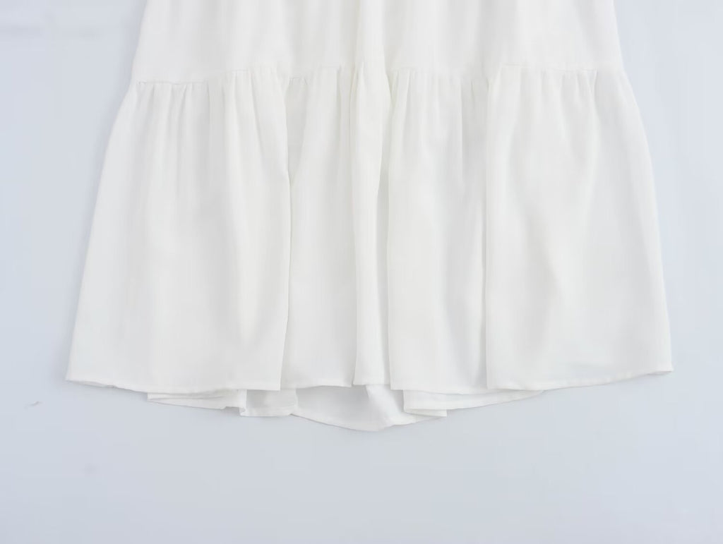 Women's Lace Flutter Sleeve Embroidered A-Line Midi Dress