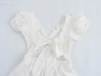 Women's Lace Flutter Sleeve Embroidered A-Line Midi Dress