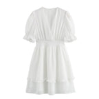 Women's Tulle Waist-Fitted Short Sleeve Dress