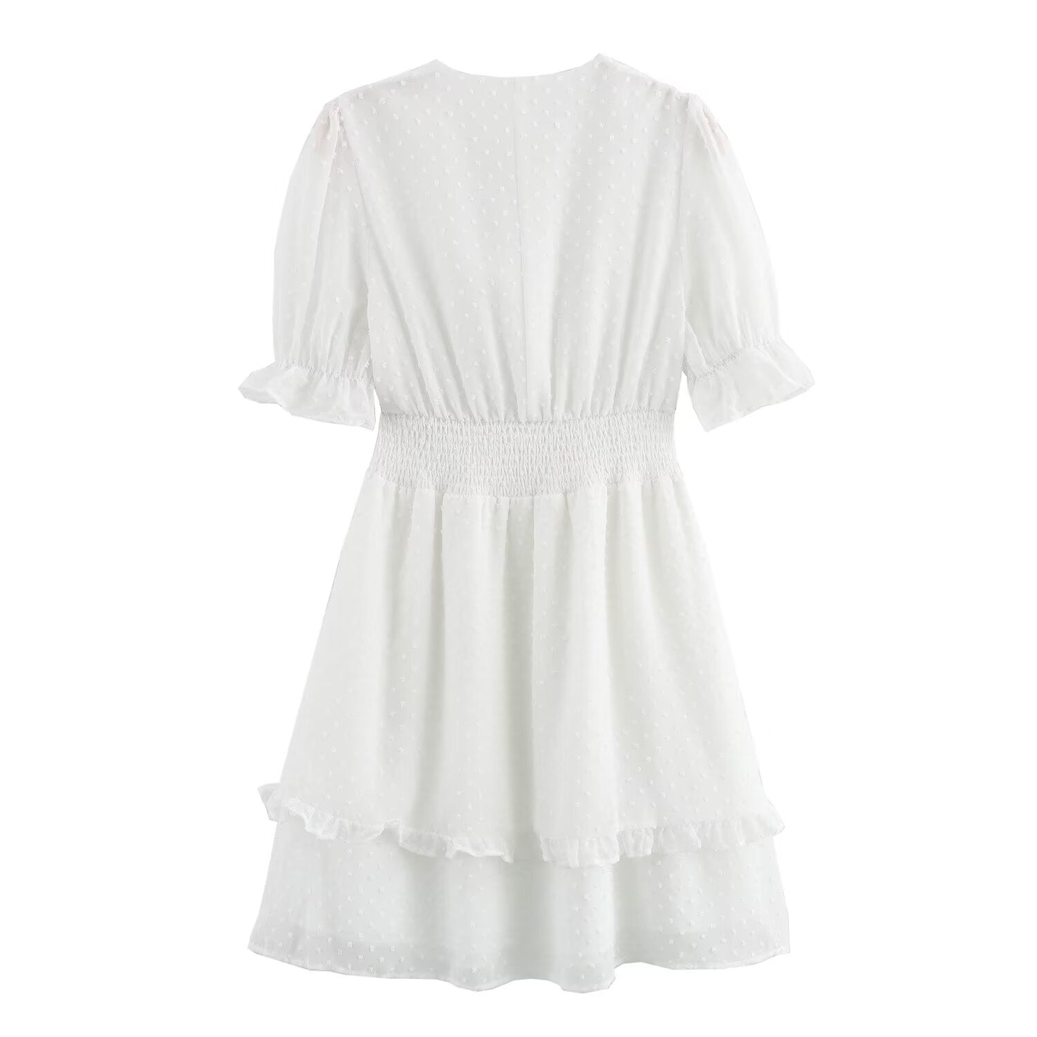 Women's Tulle Waist-Fitted Short Sleeve Dress