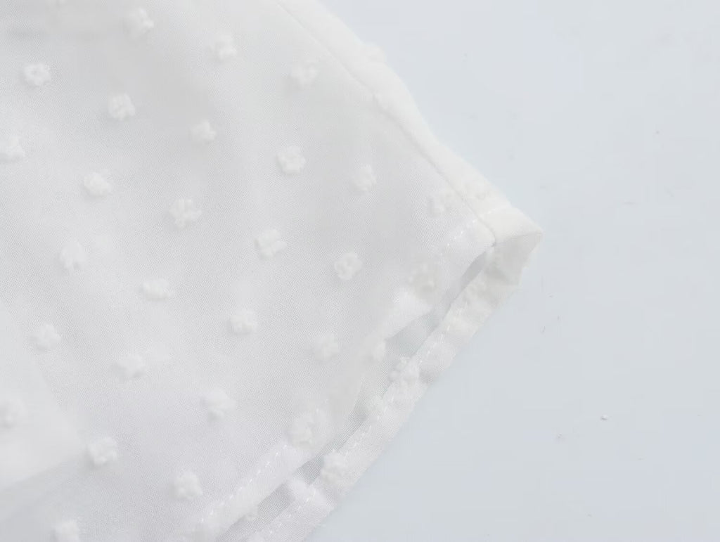 Women's Tulle Waist-Fitted Short Sleeve Dress