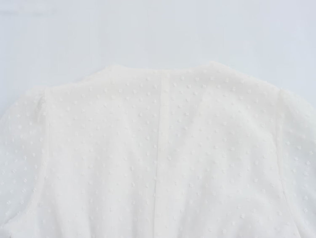 Women's Tulle Waist-Fitted Short Sleeve Dress