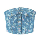 Women's Floral Strapless Short Top and Skirt Two-Piece Set