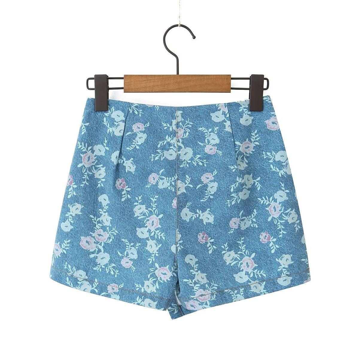 Women's Floral Strapless Short Top and Skirt Two-Piece Set