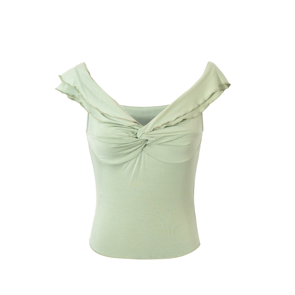 Women's French Off-Shoulder Ruched Top