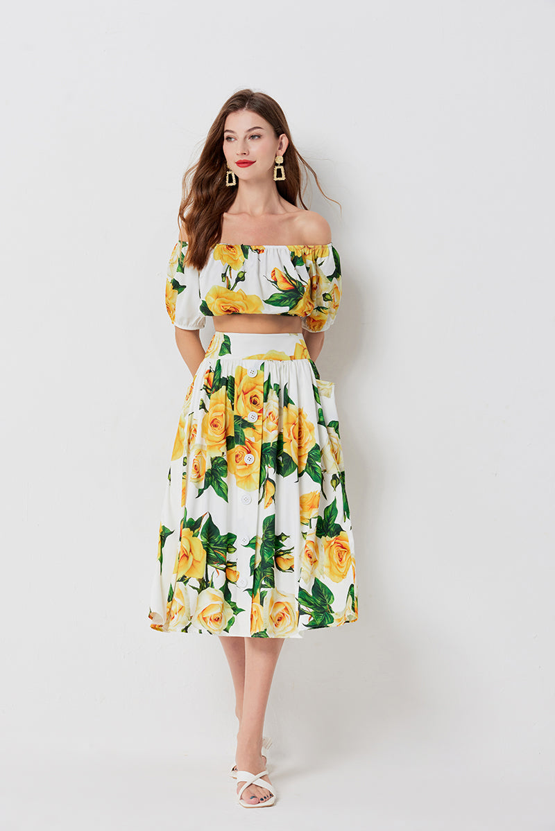 Women's Strapless Top & Skirt Set