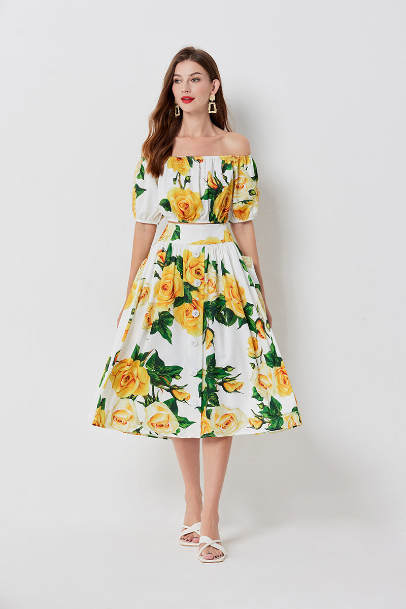 Women's Strapless Top & Skirt Set