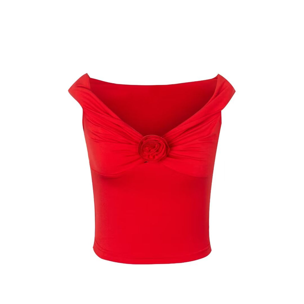 Women's Pleated V-Neck Floral Top